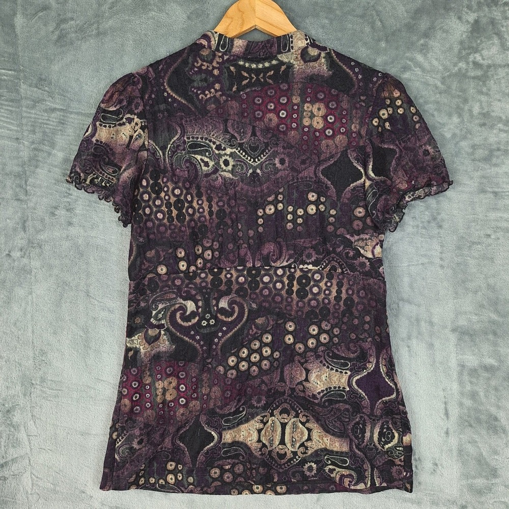 Vintage Womens Top Large Babydoll‎ Y2K Ruffle Whimsigoth Fairy Grunge Patchwork - Picture 7 of 8